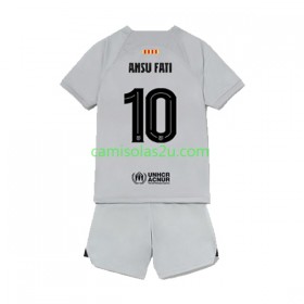 Camisolas de futebol FC Barcelona Ansu Fat 10 Criança Equipamento 3ª 2022/23 Manga Curta